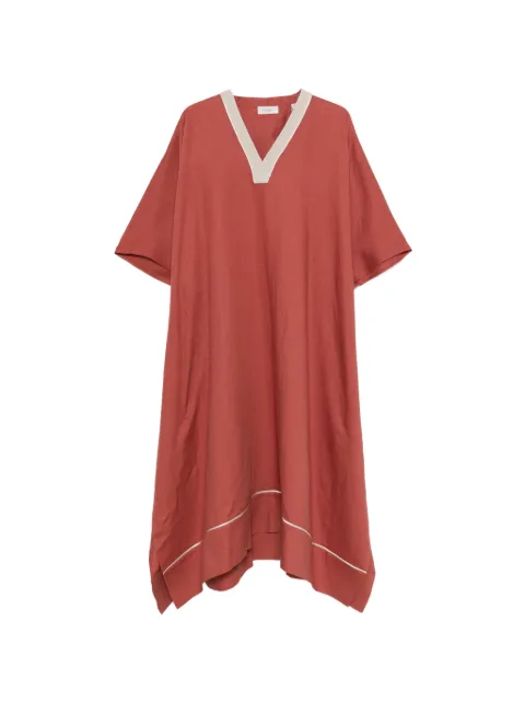 Agnona V-neck trim-detail maxi dress Red TR1108YU3049R45