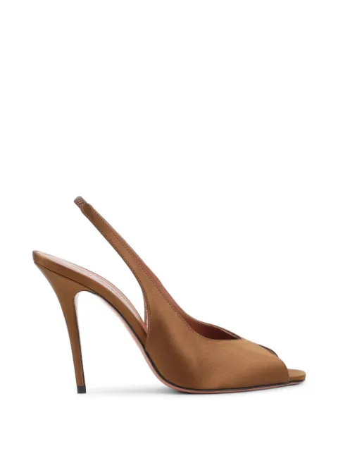 Amina Muaddi slingback open toe sandals Brown 16S365928KRI