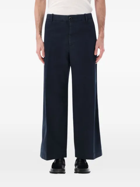 Nine In The Morning Thiago logo-patch chino trousers Blue THG01A13