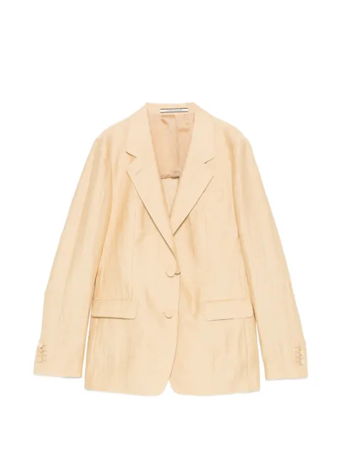 Tagliatore single-breasted slub-texture blazer Neutrals JPARIGI12BSVA40008