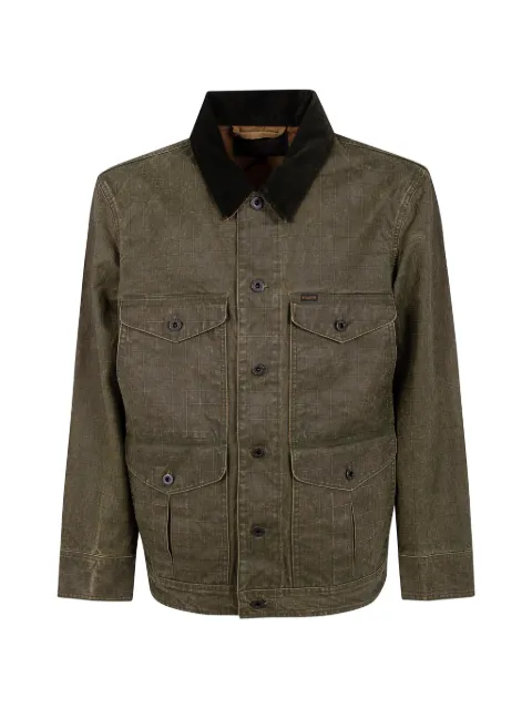 Filson grid-pattern corduroy-collar jacket Green FMCPS0166UT3086