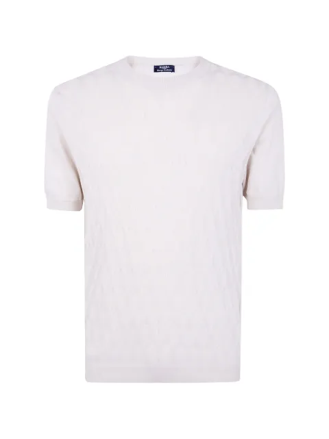 Barba diamond-patterned knit T-shirt Neutrals TSHIRTPR