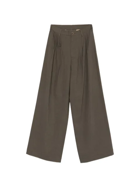 Uma Wang pleated palazzo pants Green UW3018UW890