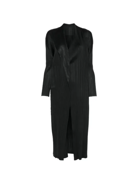 Pleats Please Issey Miyake Facade pleated coat Black PP66JA473