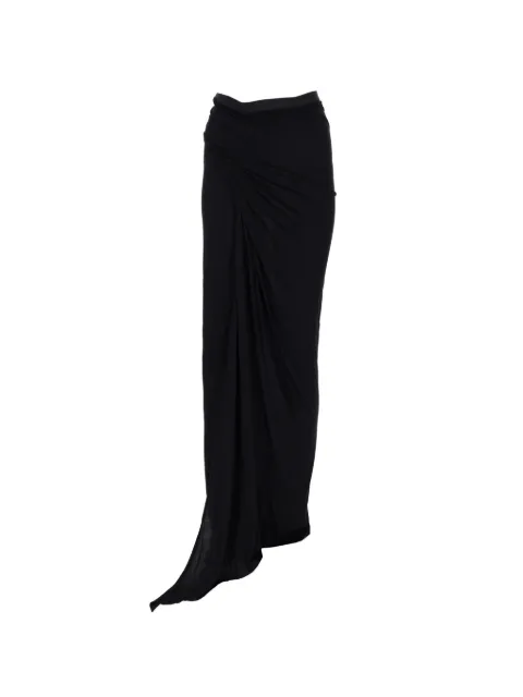 Rick Owens Lilies draped midi skirt Black LI01F7324RV09