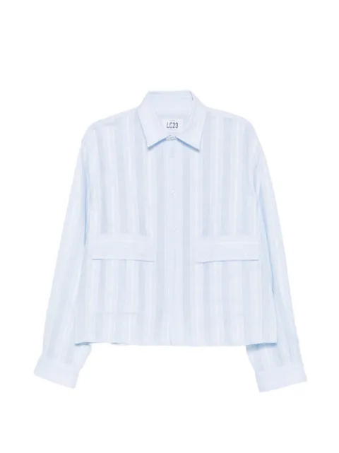 LC23 striped cotton shirt Blue S502