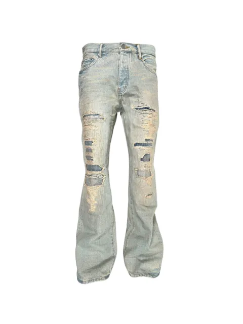 Purple Brand P026 destroyed repair bootcut jeans Blue P026SYDR226
