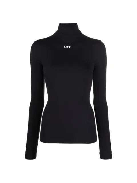 Off-White logo-detail second-skin long-sleeved top Black OWAD122C99JER0011001