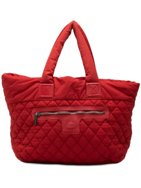 CHANEL Pre-Owned 2009-2010 Medium Quilted Nylon Coco Cocoon tote bag Red 0S66BX19LUIS2KC1