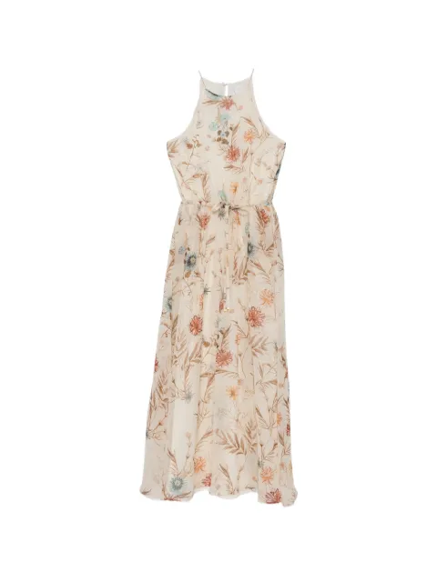 Eleventy floral-print tie-waist maxi dress Neutrals M80ABIL05TSE0M002