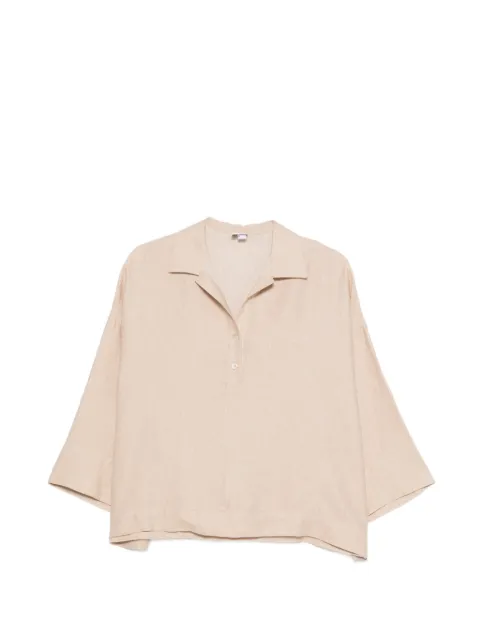 Eleventy spread-collar short-sleeve blouse Neutrals M80CAMM06TES0M068