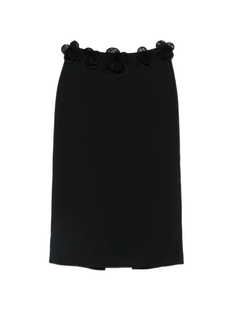 David Koma floral-trim midi skirt Black RE26DK87S