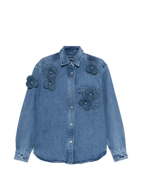 David Koma floral-appliqué shirt Blue RE26DK111DT
