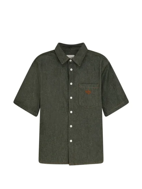 WALK IN PARIS logo-embroidered pocket shirt Green GREENDENIMGREENCOTTON