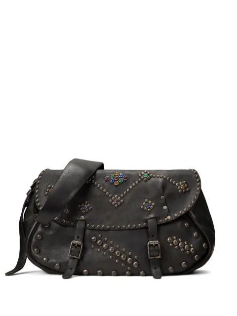 Ralph Lauren RRL stud-embellished Tucker messenger bag Black 417P14599