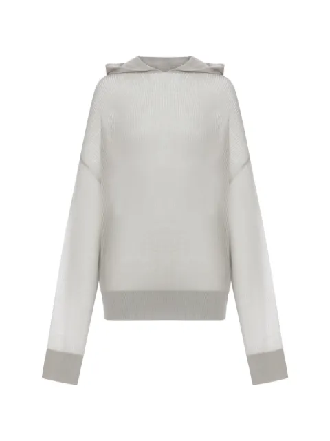 Rick Owens Hun cashmere hoodie Grey RO01F6660RIBWSL