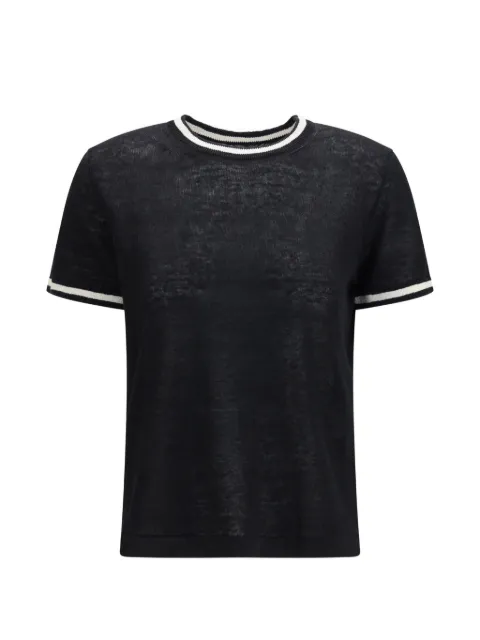 'S Max Mara striped linen T-shirt Black 2619361033600