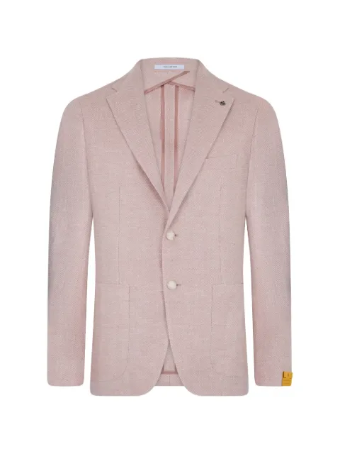Tagliatore herringbone-pattern single-breasted blazer Pink 1SMC22K340345