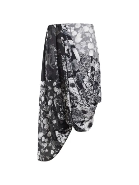 Maison Margiela floral-print draped asymmetric skirt Black S29ME0046M3598