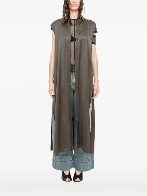Andrea Ya'aqov side-slit sleeveless shirt Brown 26WCAM11VISCOSE