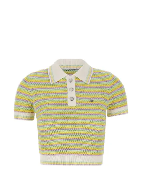 Casablanca Bourgeois striped logo polo shirt Yellow WSS26KW129201
