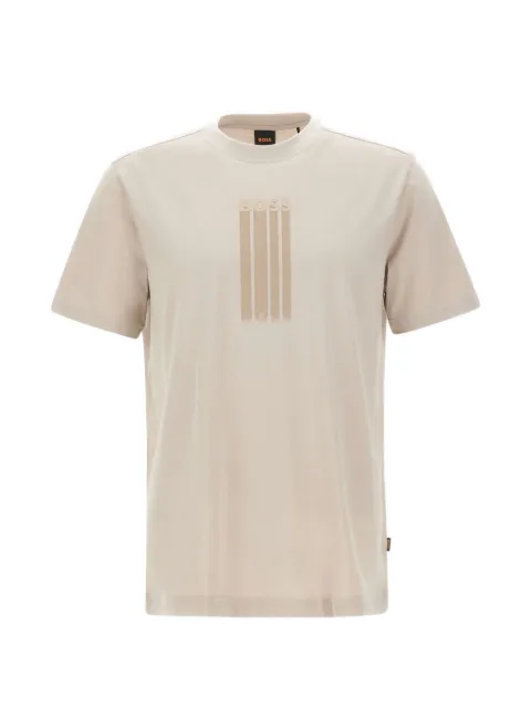 BOSS Te-Bass graphic crew neck T-shirt Neutrals 50561850