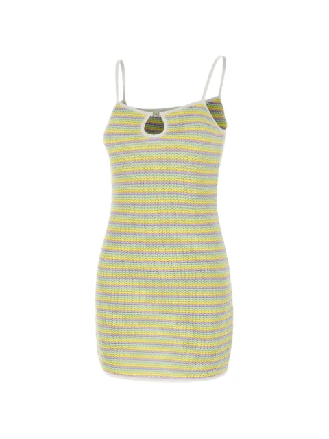 Casablanca Bourgeois striped keyhole knit dress Yellow WSS26KW129101