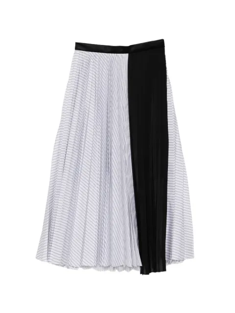sacai striped pleated midi skirt White 2608483