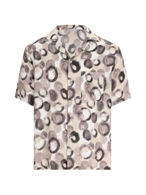 Tagliatore graphic-print patch-pocket shirt Grey HAWAIIT1296