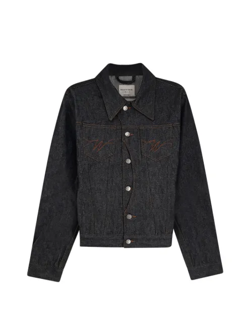 WALK IN PARIS embroidered denim jacket Blue BRUTDENIMPOSTMANBLEU