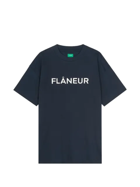 FLÂNEUR logo-print T-shirt Blue FTSH186788