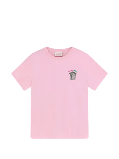 MC2 Saint Barth rhinestone-embellished motif t-shirt Pink EMI0001