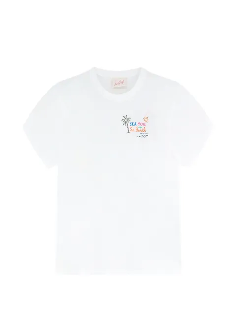 MC2 Saint Barth Emilie rhinestone-embellished detail t-shirt White EMI0001