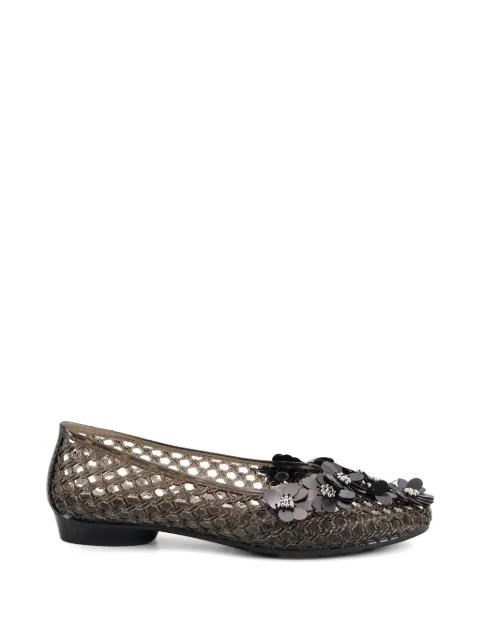 HEAVENLY JELLY flower-embellished ballet flats Black HJ26PSALST05