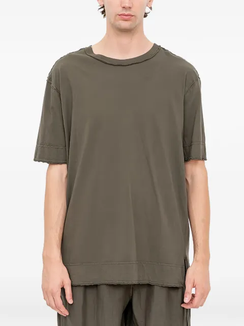 Andrea Ya'aqov raw-edge panelled T-shirt Brown 26MOPW19COTTON