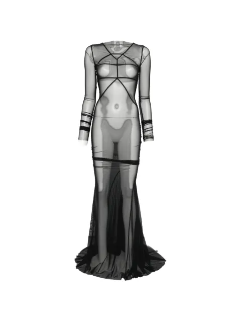 Rick Owens crew-neck maxi dress Black RO01F6589TUS