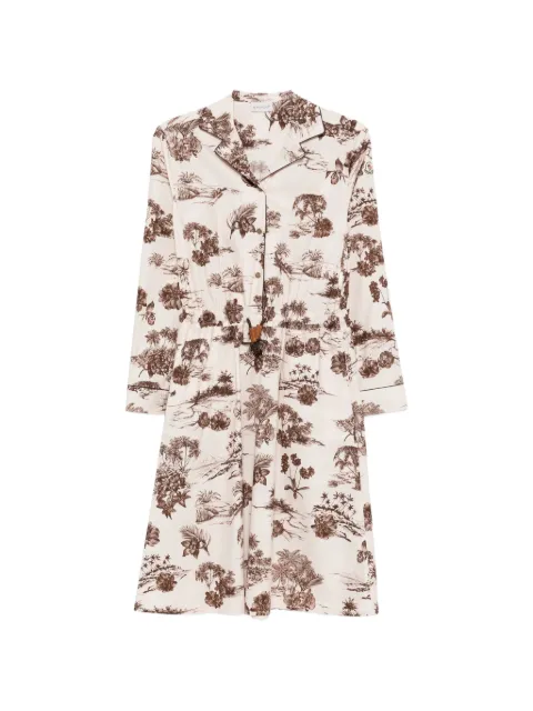 Moncler drawstring floral-print midi dress Neutrals L10932G00020599D7