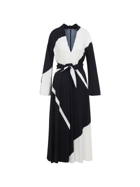 Alberta Ferretti V-neck long-sleeve midi dress Black A04710151