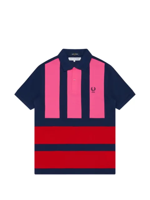 Comme Des Garçons Shirt x Ferd Perry striped short-sleeve polo shirt Blue FQT502
