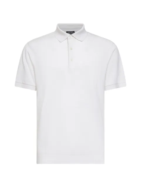Zegna ribbed collar polo shirt White UH341A3H786N01