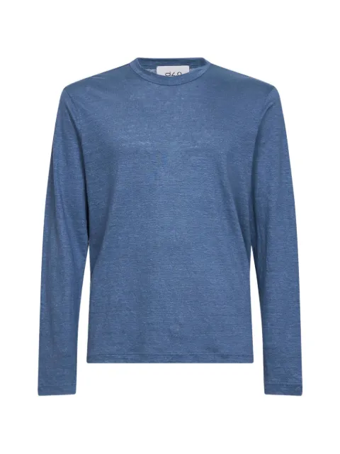 D4.0 round-neck long-sleeves top Blue 6010796803582