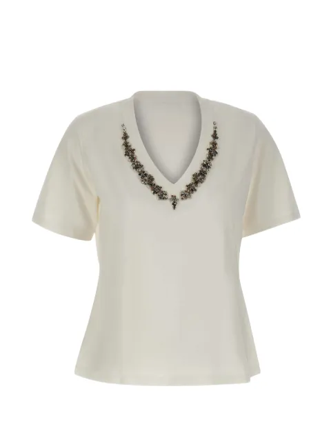 ELENA MIRÒ V-neck T-shirt Neutrals G339Z000547N011