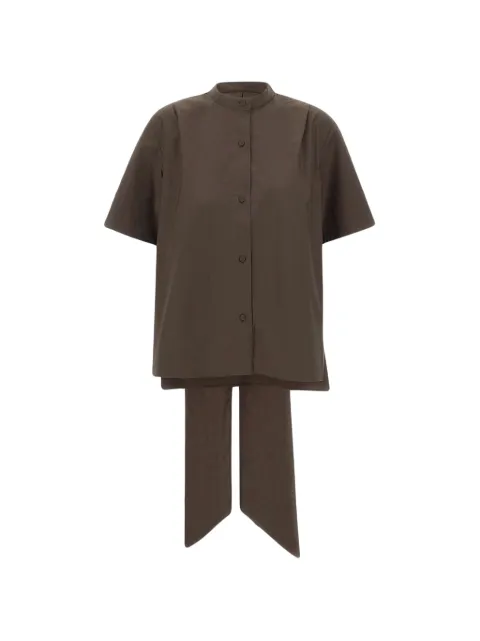 The Garment Cyprus Scarf mandarin collar hanging bands shirt Brown 22375512
