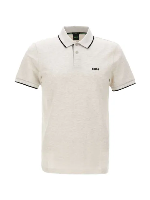 BOSS Paul contrast trim polo shirt Neutrals 50506193