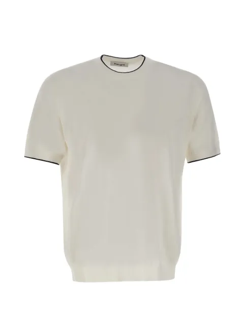Kangra ribbed trim cotton sweater White 301421001