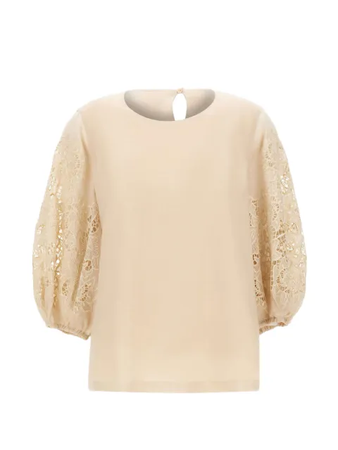 Max Mara macramé sleeve blouse Neutrals 2616161012600