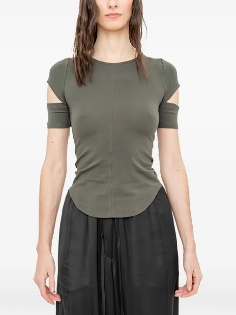 Andrea Ya'aqov cut-out short-sleeve T-shirt Brown 26WTIB43
