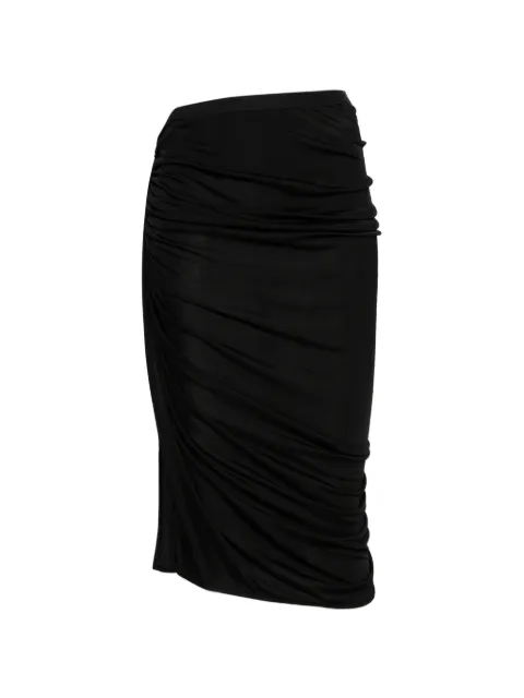 Rick Owens Lilies Edfu gathered midi skirt Black LI01F7320JVS