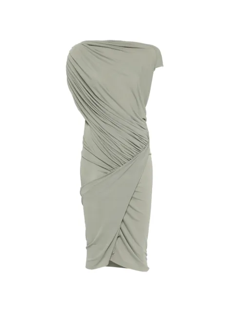 Rick Owens Lilies Ares draped midi dress Green LI01F7563CVI