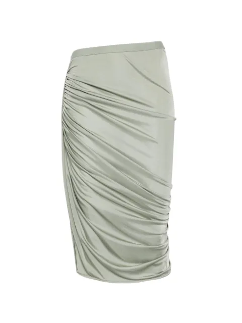 Rick Owens Lilies draped midi skirt Green LI01F7320JVS